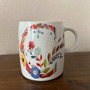 Anthropologie Monogram “C” Floral Mug